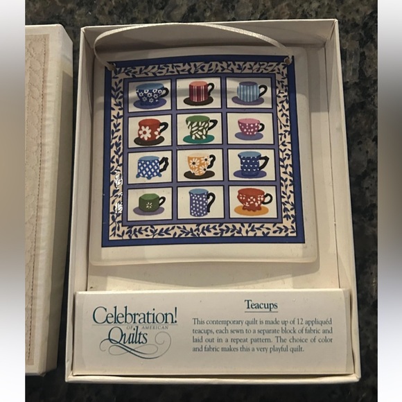 Hill Designs Inc. Celebration of Quilts - Teacups Ornament (Vintage 1997) - Picture 6 of 8